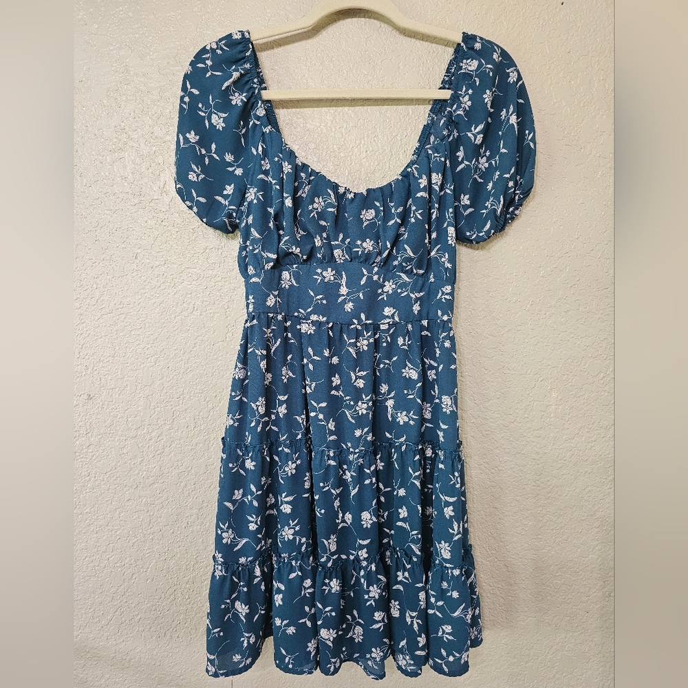 🔸️5 FOR $25 Floral Blue Dress